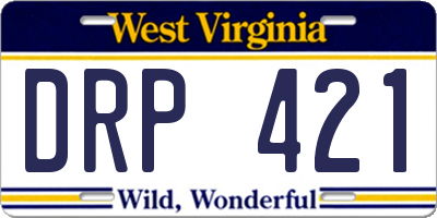WV license plate DRP421