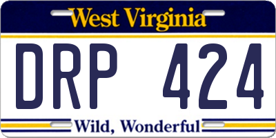 WV license plate DRP424