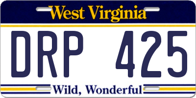 WV license plate DRP425