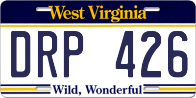 WV license plate DRP426