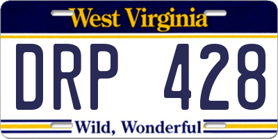 WV license plate DRP428