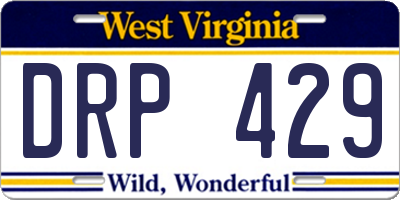 WV license plate DRP429