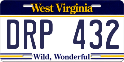 WV license plate DRP432