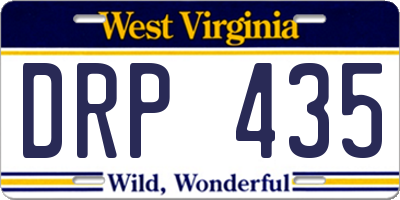 WV license plate DRP435