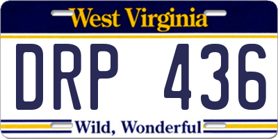 WV license plate DRP436