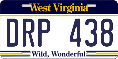 WV license plate DRP438
