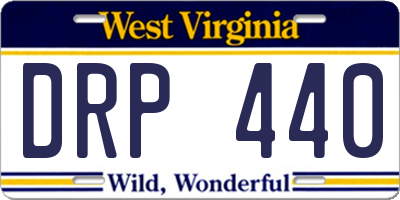 WV license plate DRP440
