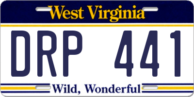WV license plate DRP441