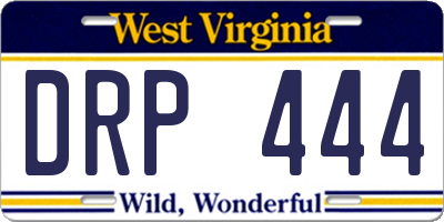 WV license plate DRP444