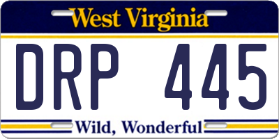 WV license plate DRP445