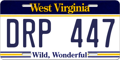 WV license plate DRP447