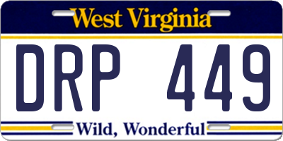 WV license plate DRP449