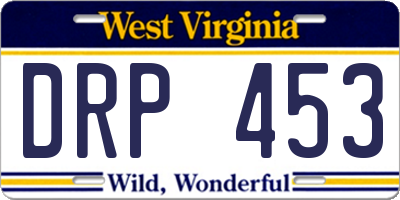 WV license plate DRP453
