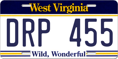 WV license plate DRP455