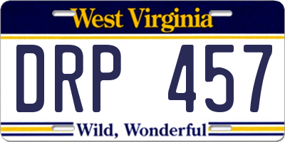 WV license plate DRP457