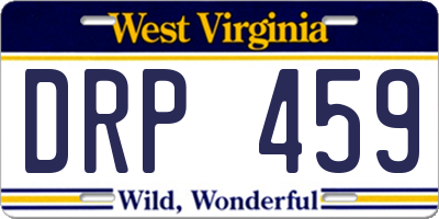 WV license plate DRP459