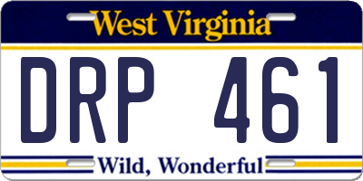WV license plate DRP461