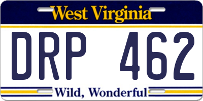 WV license plate DRP462