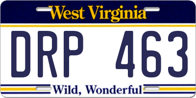 WV license plate DRP463