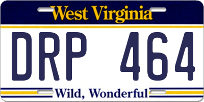 WV license plate DRP464