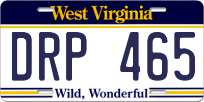WV license plate DRP465