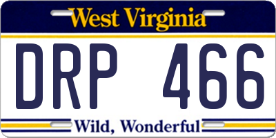 WV license plate DRP466