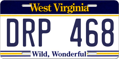 WV license plate DRP468