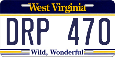 WV license plate DRP470