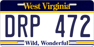 WV license plate DRP472