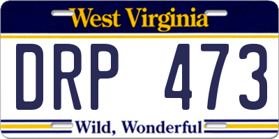 WV license plate DRP473