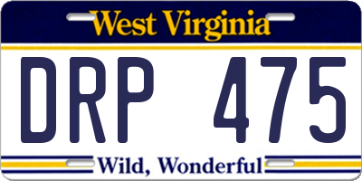 WV license plate DRP475