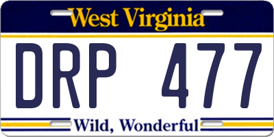 WV license plate DRP477