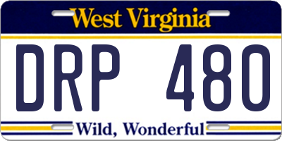 WV license plate DRP480