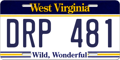 WV license plate DRP481