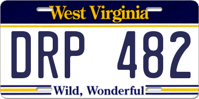WV license plate DRP482