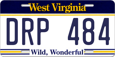 WV license plate DRP484