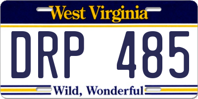 WV license plate DRP485