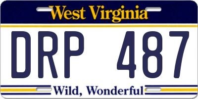 WV license plate DRP487