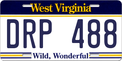 WV license plate DRP488