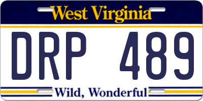 WV license plate DRP489