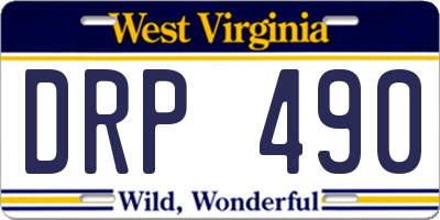 WV license plate DRP490
