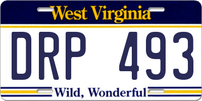 WV license plate DRP493