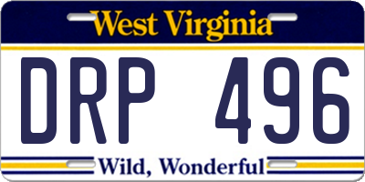 WV license plate DRP496