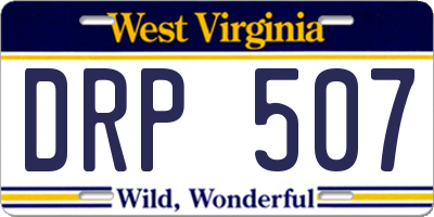 WV license plate DRP507