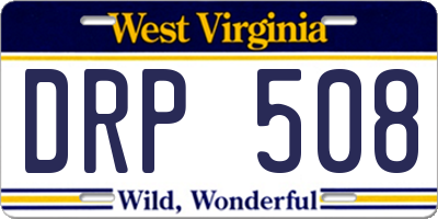 WV license plate DRP508