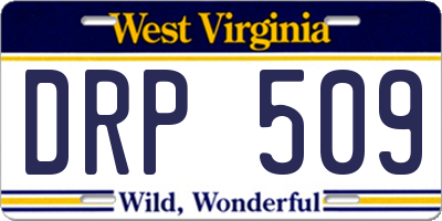 WV license plate DRP509