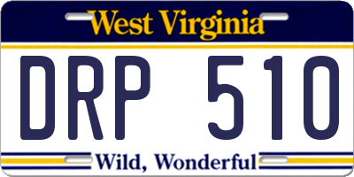 WV license plate DRP510