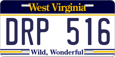 WV license plate DRP516