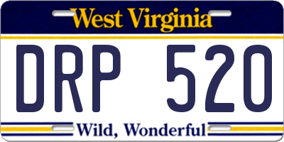 WV license plate DRP520