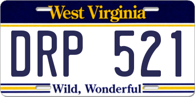 WV license plate DRP521